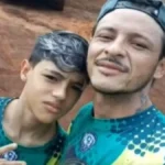 Imagem publicada nas redes sociais mostra pai abraçado ao filho