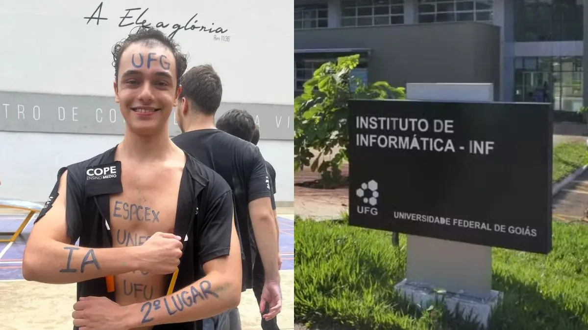 Imagem mostra estudante goiano aprovado no curso de IA da Universidade Federal de Goiás