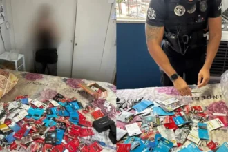 Imagem mostra material apreendido pela Polícia Civil